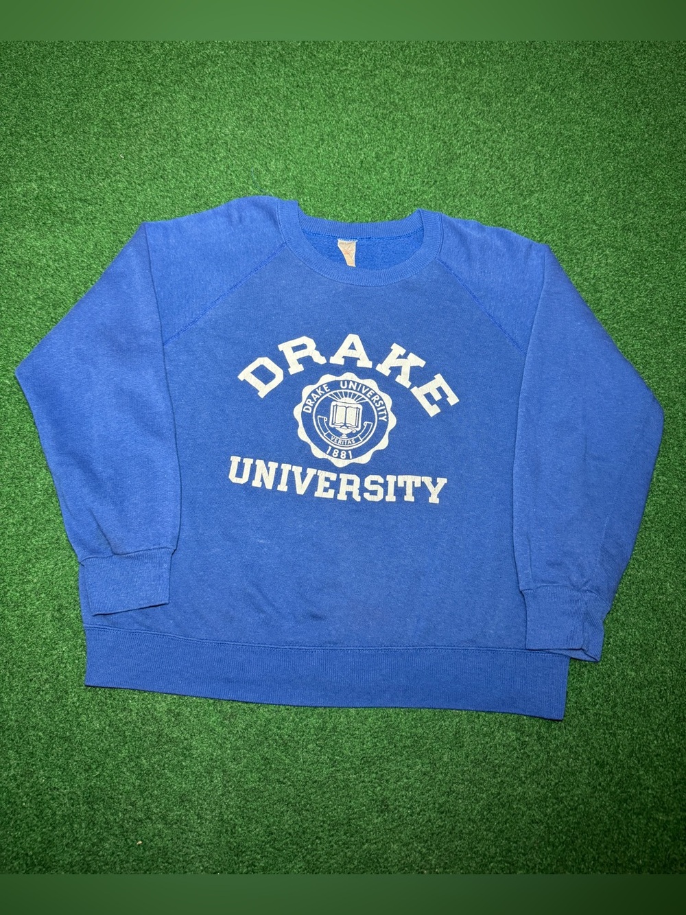 Drake University Vintage Sweatshirt 60s 70s Blue XS/S 22x24 College Crewneck